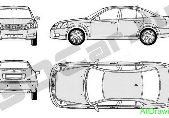 Cadillac BLS (2006) (Кадиллак БЛС (2006)) - чертежи (рисунки) автомобиля